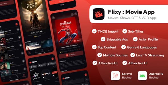 دانلود اپلیکیشن فیلم و سریال اندروید Flixy-Movie App-Video Streaming App دانلود اپلیکیشن فیلم و سریال اندروید Flixy-Movie App-Video Streaming App