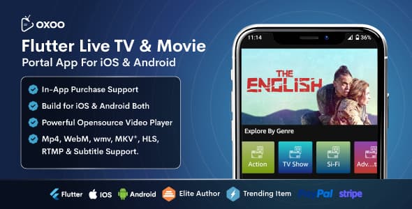 دانلود اپلیکیشن فیلم و سریال فلاتر OXOO-Flutter Live TV-Movie Portal App دانلود اپلیکیشن فیلم و سریال فلاتر OXOO-Flutter Live TV-Movie Portal App