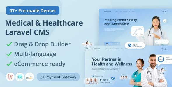 دانلود اسکریپت پزشکی Prohealth-Medical and Healthcare Laravel CMS دانلود اسکریپت پزشکی Prohealth-Medical and Healthcare Laravel CMS