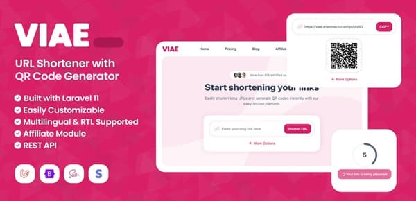 دانلود اسکریپت کوتاه کننده لینک Viae-URL Shortener-QR Code Generator دانلود اسکریپت کوتاه کننده لینک Viae-URL Shortener-QR Code Generator
