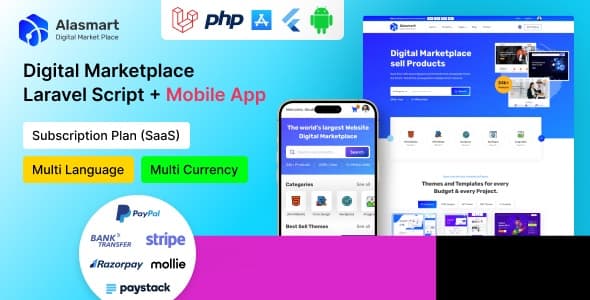 دانلود اسکریپت مارکت پلیس Alasmart-Digital Marketplace Laravel Script دانلود اسکریپت مارکت پلیس Alasmart-Digital Marketplace Laravel Script