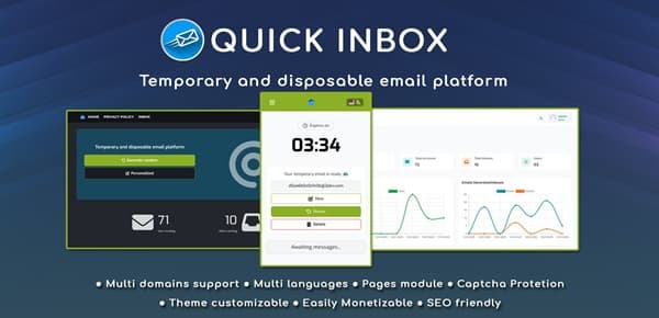 دانلود اسکریپت ایمیل موقت Quick Inbox-Temporary Email Generator دانلود اسکریپت ایمیل موقت Quick Inbox-Temporary Email Generator