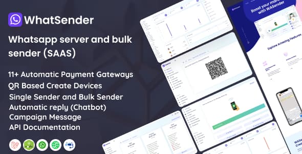 دانلود اسکریپت سوشال مدیا مارکتینگ WhatSender-Whatsapp server-SAAS دانلود اسکریپت سوشال مدیا مارکتینگ WhatSender-Whatsapp server-SAAS