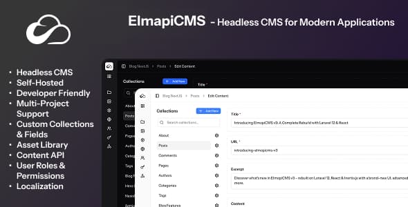 دانلود اسکریپت محتوا ElmapiCMS-Headless CMS-building Content API دانلود اسکریپت محتوا ElmapiCMS-Headless CMS-building Content API