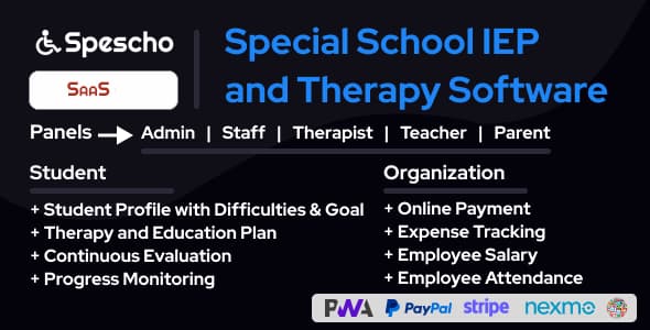 دانلود اسکریپت مدرسه Spescho-Special School IEP-Therapy Software دانلود اسکریپت مدرسه Spescho-Special School IEP-Therapy Software