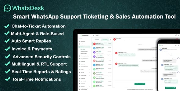 دانلود اسکریپت پشتیبانی WhatsDesk-Smart WhatsApp Support Ticketing دانلود اسکریپت پشتیبانی WhatsDesk-Smart WhatsApp Support Ticketing