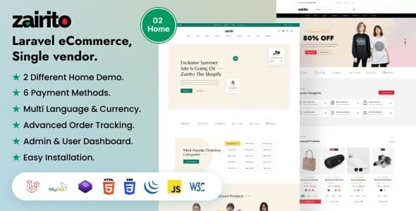 دانلود اسکریپت فروشگاهی Zairito-Laravel eCommerce System دانلود اسکریپت فروشگاهی Zairito-Laravel eCommerce System