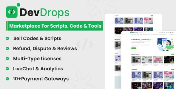 دانلود اسکریپت مارکت پلیس DevDrops-Marketplace for Scripts-Code-Tools دانلود اسکریپت مارکت پلیس DevDrops-Marketplace for Scripts-Code-Tools