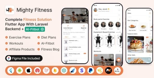 دانلود اپلیکیشن ورزشی فلاتر Mighty Fitness-Complete Fitness Solution دانلود اپلیکیشن ورزشی فلاتر Mighty Fitness-Complete Fitness Solution