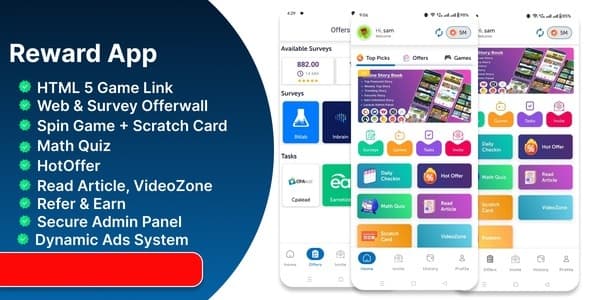 دانلود اپلیکیشن کسب درآمد اندروید Reward App Lucky Spin-Offerwall-Game دانلود اپلیکیشن کسب درآمد اندروید Reward App Lucky Spin-Offerwall-Game