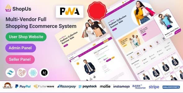 دانلود اسکریپت فروشگاهی ShopUs-Multivendor Fashion eCommerce دانلود اسکریپت فروشگاهی ShopUs-Multivendor Fashion eCommerce