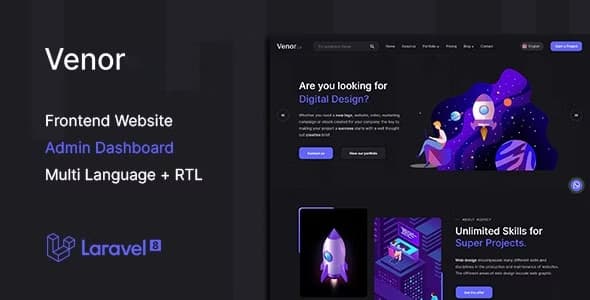 دانلود اسکریپت محتوا Venor-Multipurpose Website CMS-Creative Agency دانلود اسکریپت محتوا Venor-Multipurpose Website CMS-Creative Agency