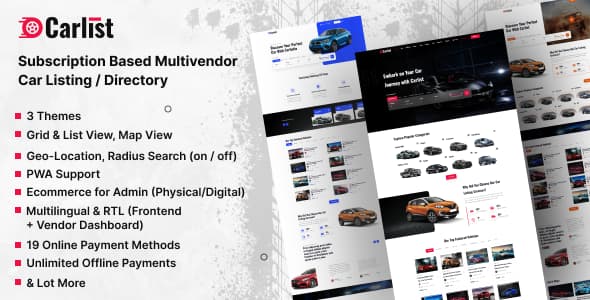 دانلود اسکریپت لیست Carlist-Multivendor Car Listing-Dealer-Directory دانلود اسکریپت لیست Carlist-Multivendor Car Listing-Dealer-Directory