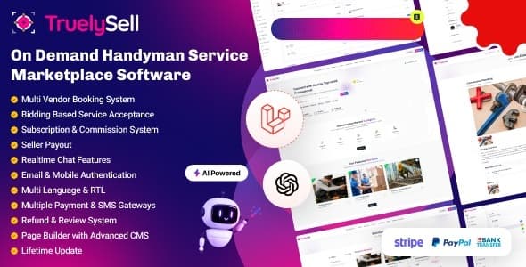 دانلود اسکریپت خدمات TruelySell-Multi Service Booking-Provider Market دانلود اسکریپت خدمات TruelySell-Multi Service Booking-Provider Market