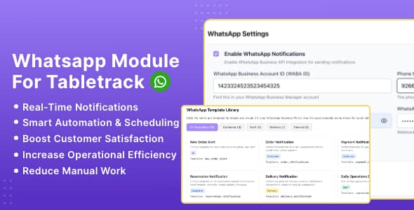 دانلود افزونه متفرقه WhatsApp Module for TableTrack دانلود افزونه متفرقه WhatsApp Module for TableTrack